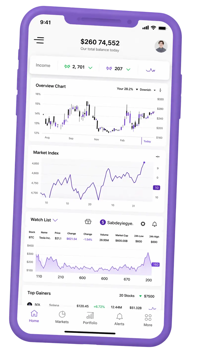 Mobile App zur Verwaltung des Portfolios
